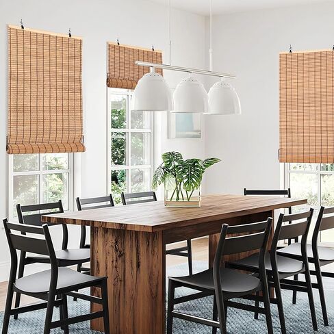 ALIMOO ستائر النوافذ المصنوعة من الخيزران اللاسلكي، نشمر ظلال رومانية، تصفية الضوء، ستائر الخيزران اللاسلكية للمنزل الداخلي، فناء الشرفة، 32 بوصة عرض × 72 بوصة طول in Kuwait