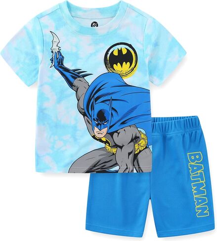 WARNER BROS Batman Boys Short Sleeve T-Shirt and Mesh Short Set for Toddler to Big Kids in Saudi Arabia