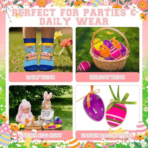 12 Pairs Easter Socks Bunny Carrot Socks Easter Gifts for Kid Easter Party Basket Stuffers Gift in Kuwait