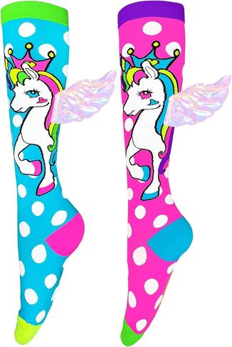 MADMIA Flying Unicorn Knee-High Socks – Colorful Dress-Up Socks for Kids & Adults, Fun Crazy Sock Day Gift in Saudi Arabia