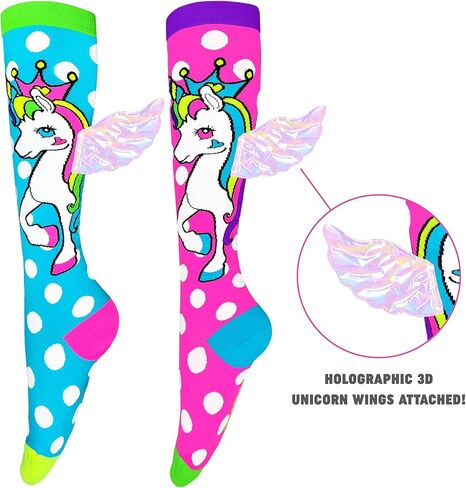 MADMIA Flying Unicorn Knee-High Socks – Colorful Dress-Up Socks for Kids & Adults, Fun Crazy Sock Day Gift in Saudi Arabia