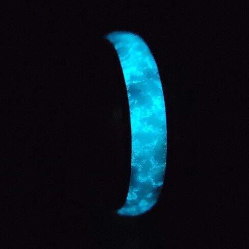 Handmade Wedding Ring - Men's or Women's Carbon Fiber Ring with Pearl White Opal Inlay in Kuwait