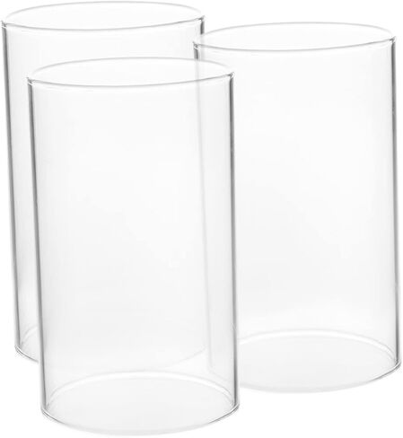 POPETPOP 3pcs Glass Candle Shades Cylinder Candle Holders Windproof Cover for Home Decor Suitable for Pillar in Saudi Arabia