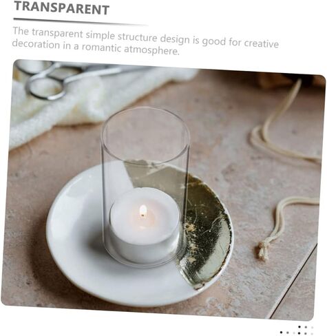 POPETPOP 3pcs Glass Candle Shades Cylinder Candle Holders Windproof Cover for Home Decor Suitable for Pillar in Saudi Arabia