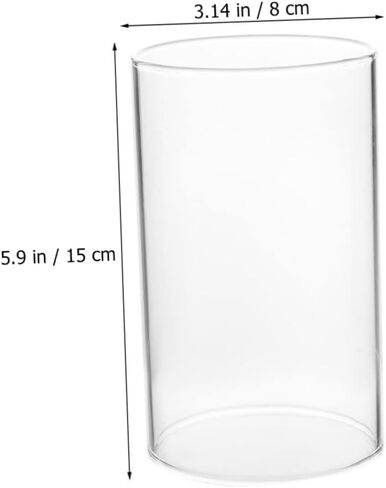 POPETPOP 3pcs Glass Candle Shades Cylinder Candle Holders Windproof Cover for Home Decor Suitable for Pillar in Saudi Arabia