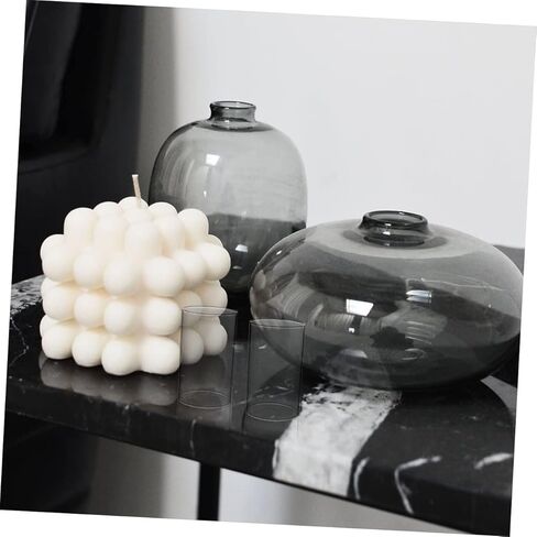 POPETPOP 3pcs Glass Candle Shades Cylinder Candle Holders Windproof Cover for Home Decor Suitable for Pillar in Saudi Arabia