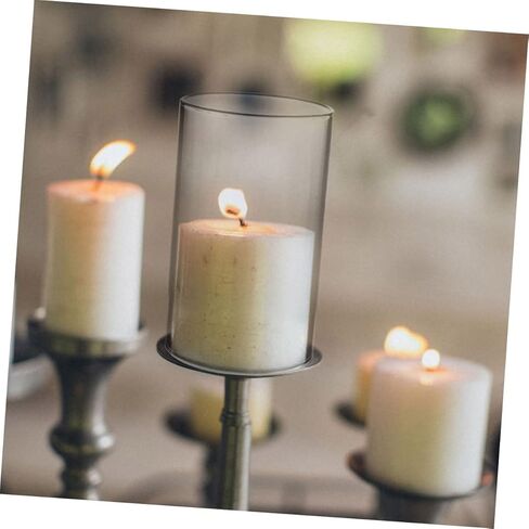 POPETPOP 3pcs Glass Candle Shades Cylinder Candle Holders Windproof Cover for Home Decor Suitable for Pillar in Saudi Arabia