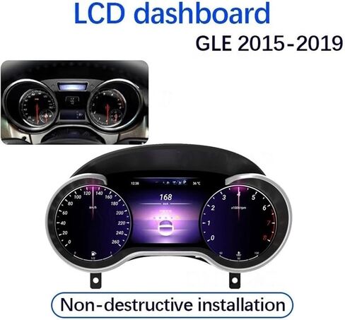 شاشة عرض لوحة القيادة الرقمية LCD للسيارة متوافقة مع Benz GLE Class W166 2015-2019 عداد السرعة العنقودي قمرة القيادة الافتراضية in Kuwait