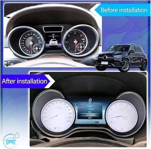 شاشة عرض لوحة القيادة الرقمية LCD للسيارة متوافقة مع Benz GLE Class W166 2015-2019 عداد السرعة العنقودي قمرة القيادة الافتراضية in Kuwait