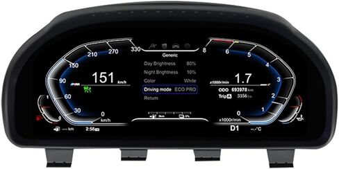 لوحة القيادة الرقمية 12.3 بوصة متوافقة مع BMW F10 F11 F18 F06 F12 F13 F01 F02 F03 F25 F26 F15 F16 لوحة LCD عداد السرعة أداة افتراضية (مع HUD) in Kuwait