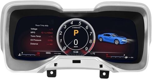 نظام لينكس للسيارة متوافق مع شيفروليه كامارو 2011-2015 أداة ستيريو شاشة LCD لوحة القيادة الرقمية لوحة قمرة القيادة عداد السرعة in Kuwait