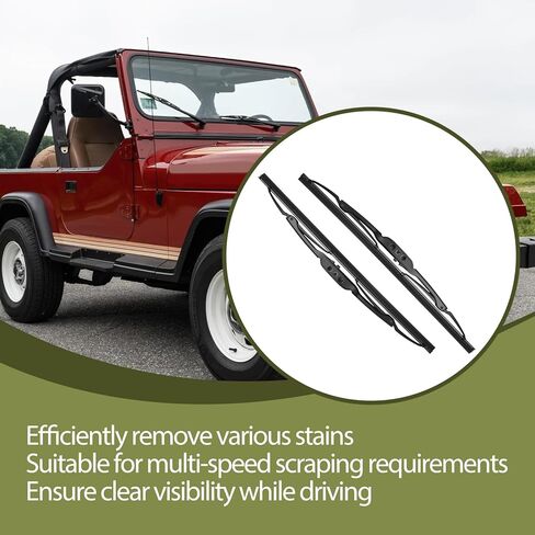 زوج من شفرات ممسحة الزجاج الأمامي المتوافقة مع Jeep Wrangler YJ 1987-2006 استبدل 83505425 19712.01، مجموعة شفرات ممسحة قطعتين in Kuwait