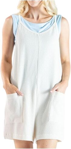 Simply Southern Women's Corded Romper, V-Neckline, Two Front Pockets in Saudi Arabia