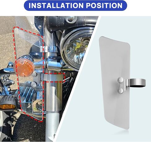 Leg Wind Deflector, PSLER Motorcycle Front Fork Wind Deflectors with Brackets for VT1100C2 Shadow Sabre, VN1500D Vulcan Classic, VL1500 Boulevard, XV1600 Road Star Classic, Clear in Saudi Arabia
