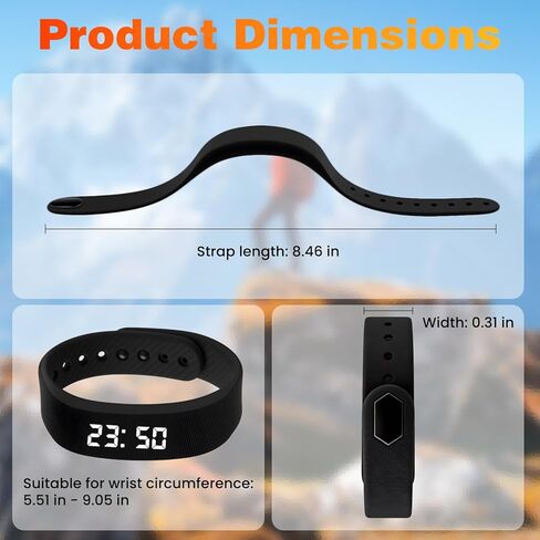 Vibrating Alarm Wristband Electric Clock Watch Shock Silent Sleeps Wrist Sleep Bracelet for Heavy Sleepers Wearable Wristband for Seniors Automatic Wake up Band Vibration with Digital for Deaf in Saudi Arabia
