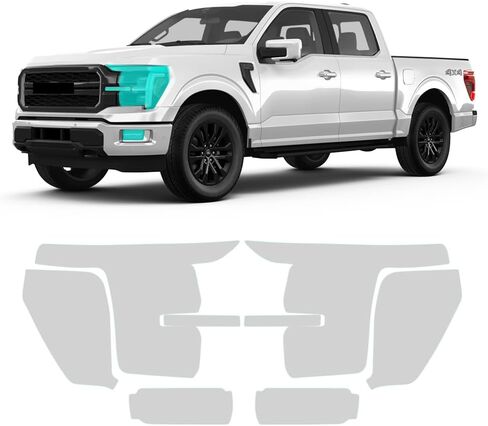 Precut Headlight Paint Protection Film Clear Bra, Transparent PPF Protection Cover, Self-Healing, Scratch Resistant, Compatible with 2024-2026 F-150 Lariat in Saudi Arabia