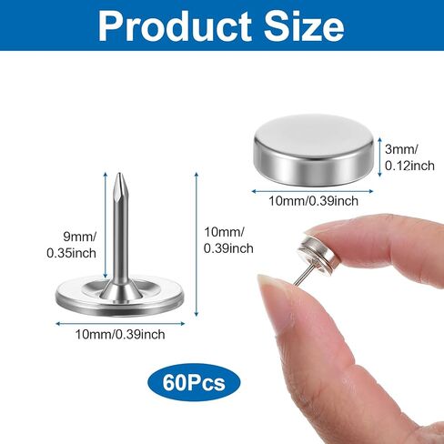 60 Pack Magnetic Pushpin, Magnetic Clips Magnet Thumb Tacks Magnet Tacks Push Pins for Cork Board Wall Bulletin Board Photo Wall in Kuwait