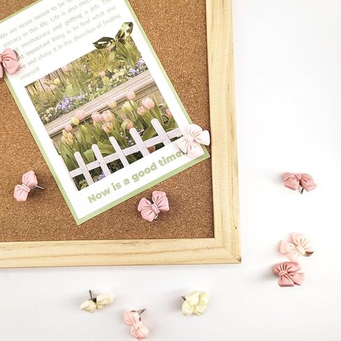 دبابيس دفع على شكل فيونكة وردية - مسامير إبهام لألواح الفلين، دبابيس دفع تزيينية للوحة الإعلانات، مسامير إبهام لتنظيم المكتب أو ديكور المنزل (30 قطعة) in Kuwait