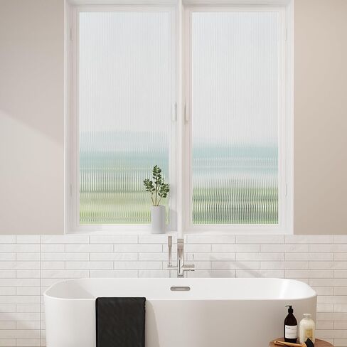 فرحان ريد ريد زجاج الخصوصية فيلم متجمد نافذة التشبث نافذة الخصوصية فيلم 3D ديكور الأشعة فوق البنفسجية حجب التحكم في الحرارة ثابت التشبث الفينيل لا الغراء غطاء قابل للإزالة للحمام غرفة المعيشة مكتب، 17.5''x78.7 in Kuwait