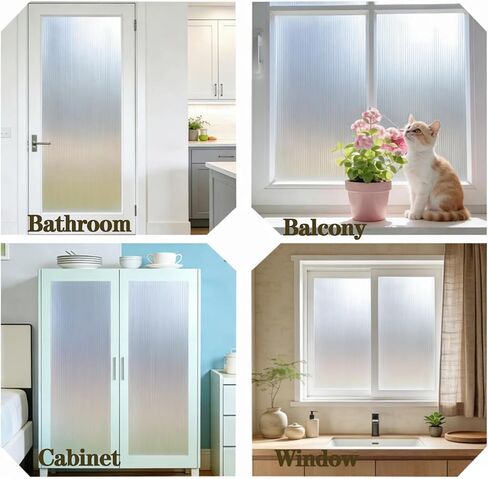 فرحان ريد ريد زجاج الخصوصية فيلم متجمد نافذة التشبث نافذة الخصوصية فيلم 3D ديكور الأشعة فوق البنفسجية حجب التحكم في الحرارة ثابت التشبث الفينيل لا الغراء غطاء قابل للإزالة للحمام غرفة المعيشة مكتب، 17.5''x78.7 in Kuwait