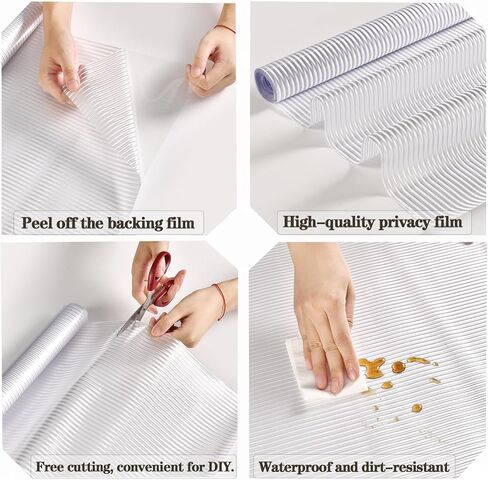 فرحان ريد ريد زجاج الخصوصية فيلم متجمد نافذة التشبث نافذة الخصوصية فيلم 3D ديكور الأشعة فوق البنفسجية حجب التحكم في الحرارة ثابت التشبث الفينيل لا الغراء غطاء قابل للإزالة للحمام غرفة المعيشة مكتب، 17.5''x78.7 in Kuwait