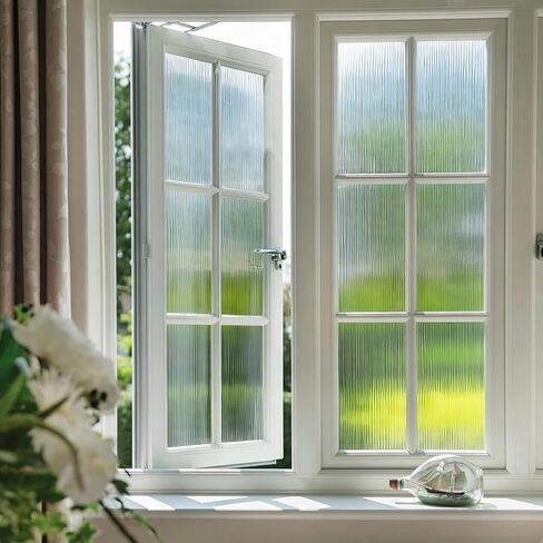 فرحان ريد ريد زجاج الخصوصية فيلم متجمد نافذة التشبث نافذة الخصوصية فيلم 3D ديكور الأشعة فوق البنفسجية حجب التحكم في الحرارة ثابت التشبث الفينيل لا الغراء غطاء قابل للإزالة للحمام غرفة المعيشة مكتب، 17.5''x78.7 in Kuwait