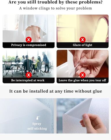 Window Privacy Film Rooster Static Cling Window Film for Glass Windows Removable Decorative Glass Clings for Home Bathroom Office 17.7"x39" Sunflower in Saudi Arabia