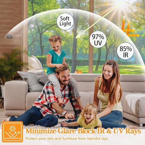 One Way Privacy Window Film with Installation Tools, Window Tint for Home Heat Blocking, See Out Not in Effect Privacy Films, Anti UV Glass Door Film for Home Office (Silver 17.5" x 78.7") in Saudi Arabia