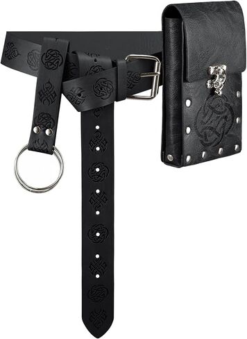 Pirate Costume Accessories, Medieval Leather Belt Set for Men & Women – Ideal for Renaissance Fairs, Cosplay Parties in Kuwait