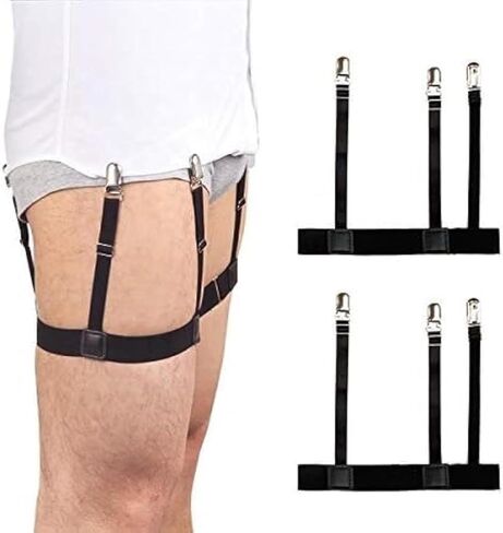 Men's Shirt Stays for Shirt Tucker Shirt Garter Shirt Suspenders Shirt Stays Leg Thigh Suspender Belt With Non-Slip Locking Beltings pack 1Pair in Saudi Arabia