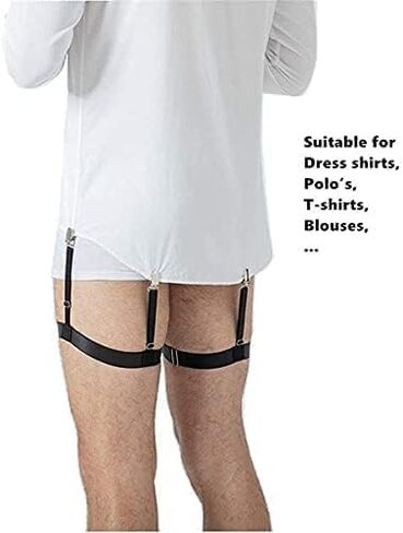 Men's Shirt Stays for Shirt Tucker Shirt Garter Shirt Suspenders Shirt Stays Leg Thigh Suspender Belt With Non-Slip Locking Beltings pack 1Pair in Saudi Arabia
