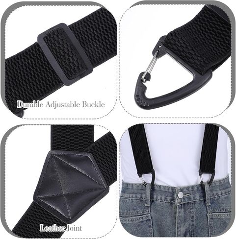 Hidden Suspenders for Men Under Clothes, Y Back Elastic Men's Suspenders with 3 Snap Loop Adjustable Heavy Duty Work Suspender for Men Women Suits Jeans (1.53 Inch Wide) in Saudi Arabia