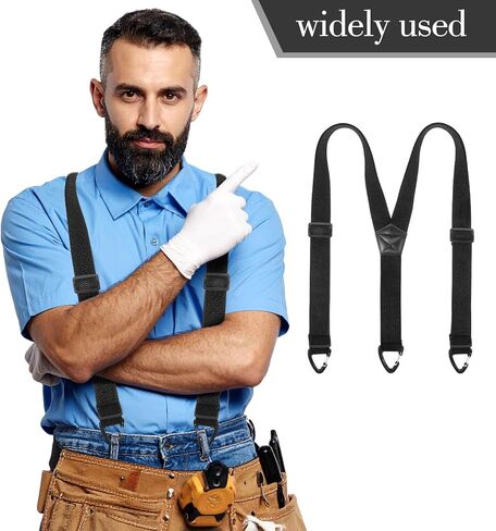Hidden Suspenders for Men Under Clothes, Y Back Elastic Men's Suspenders with 3 Snap Loop Adjustable Heavy Duty Work Suspender for Men Women Suits Jeans (1.53 Inch Wide) in Saudi Arabia