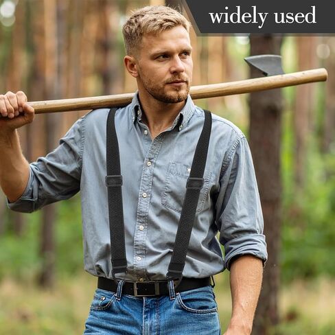 Hidden Suspenders for Men Under Clothes, Y Back Elastic Men's Suspenders with 3 Snap Loop Adjustable Heavy Duty Work Suspender for Men Women Suits Jeans (1.53 Inch Wide) in Saudi Arabia