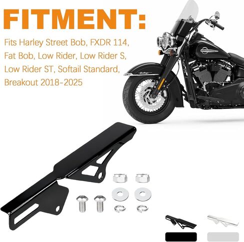 Black Rear Chain Guard Cover for 2018-2026 Harley Softail Street Bob, FXDR 114, Fat Bob, Low Rider, Low Rider S, Low Rider ST, Softail Standard, Breakout, M8 Engine Parts in Kuwait