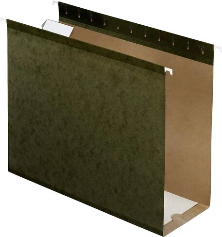 Pendaflex Extra Capacity Reinforce d Hanging File Folders, 4", Letter Size, Standard green, 1/5 Cut, 25/BX (4152x4) in Saudi Arabia