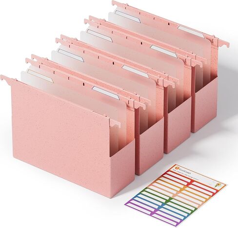 مجلدات ملفات تعليق بلاستيكية ذات سعة إضافية من قش القمح، حجم حرف مجلد تعليق معزز، جيب أكورديان، عالي التحمل، منظم مجلد معلق للمكتب والمنزل - 4 عبوات in Kuwait