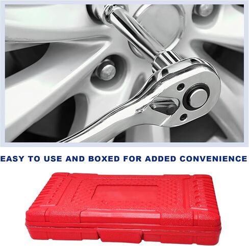 46PCS 1/4 Inch Car Repair Tool Set, Metric Socket Ratchet Wrench Set with Extension Bars & Bits, Quick-Release Ratchet Combination Tools Kit for Auto Repairing & Household in Saudi Arabia
