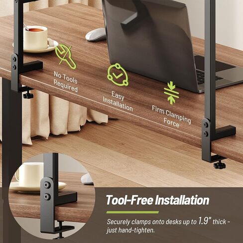 مشبك على رف المكتب مع Pegboard، رف موسع فوق المكتب بثلاث طبقات، رف كتب لسطح المكتب مع خطافات، منظم سطح المكتب لملحقات مكتب المكتب، رف تخزين سطح الطاولة، 38.3 بوصة عرض × 33 بوصة ارتفاع، أسود in Kuwait