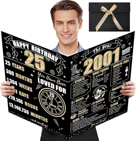 Large 80th Birthday Card With Envelope for Men Women, 1946 Black Gold Happy 80th Birthday Giant Guest Signature Book Gifts, Big Vintage 1946 80 Greeting Card Decoration Party Supplies in Kuwait