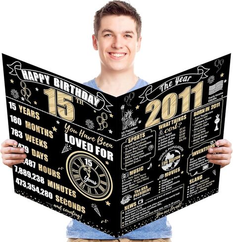 Large 80th Birthday Card With Envelope for Men Women, 1946 Black Gold Happy 80th Birthday Giant Guest Signature Book Gifts, Big Vintage 1946 80 Greeting Card Decoration Party Supplies in Kuwait