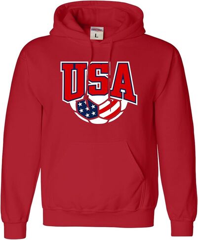 Go All Out USA Soccer America Red White And Blue Mens Women Youth Sweatshirt Hoodie in Saudi Arabia