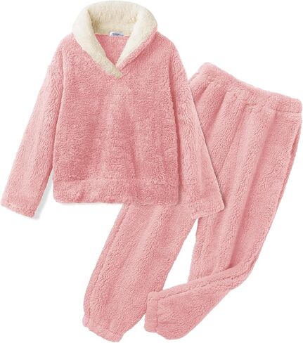 Arshiner ملابس الفتيات 2 قطعة ملابس غامضة الشتاء الدافئة الصوف فضفاضة البلوز البلوز و Sweatpant Sweatsuit in Kuwait