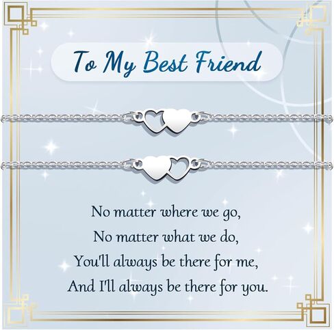 YELUWA 2/3/4 قطعة هدايا لأفضل صديق امرأة أفضل صديق سوار مطابقة القلب أساور الفولاذ المقاوم للصدأ أساور الصداقة هدايا للأخت Bestie عيد ميلاد الشكر عيد الميلاد عيد الحب in Kuwait