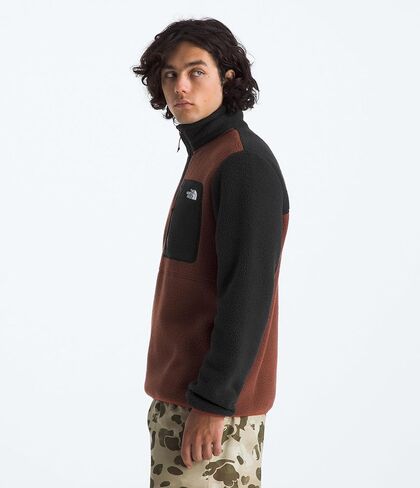 The North Face Men's Yumiori Quarter Zip Jacket - Lightweight Fleece Coat with Embroidered Logo, Secure Zip Chest Pocket, Ember Soil/TNF Black/Iron Clay, Medium in Saudi Arabia