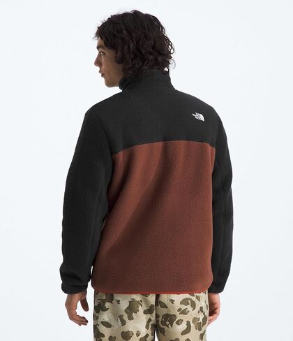 The North Face Men's Yumiori Quarter Zip Jacket - Lightweight Fleece Coat with Embroidered Logo, Secure Zip Chest Pocket, Ember Soil/TNF Black/Iron Clay, Medium in Saudi Arabia