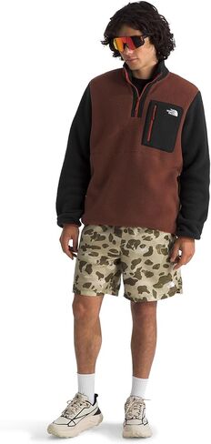 The North Face Men's Yumiori Quarter Zip Jacket - Lightweight Fleece Coat with Embroidered Logo, Secure Zip Chest Pocket, Ember Soil/TNF Black/Iron Clay, Medium in Saudi Arabia