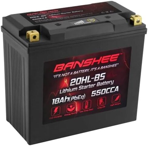 Banshee Lithium YTX20L-BS, 550 CCAs LiFePO4 Motorcycle Battery, 12V 18AH ATV, UTV, Jet Ski, 4 Wheeler, Snowmobile, Personal Watercraft, Seadoo, Polaris, Generator and Riding Lawn Mower Battery in Saudi Arabia