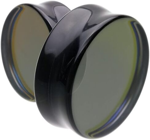 Pierced Owl Large Gauge Glass Midnight Moonstone Iridescent Double Flared Plugs, Sold as a Pair in Saudi Arabia