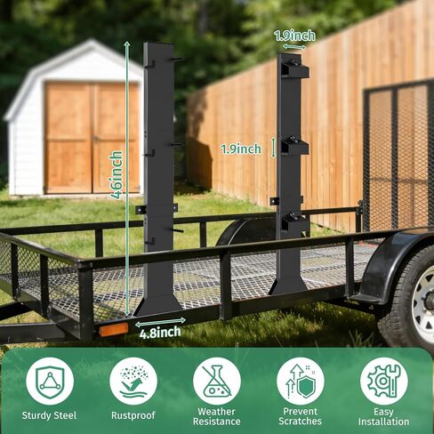 رف أكل الأعشاب 3 أماكن للمقطورة، رفوف تشذيب للمقطورات المفتوحة، حامل رف أكل الأعشاب لشاحنة مقطورة المناظر الطبيعية ملحقات معدات العشب مع قفل in Kuwait